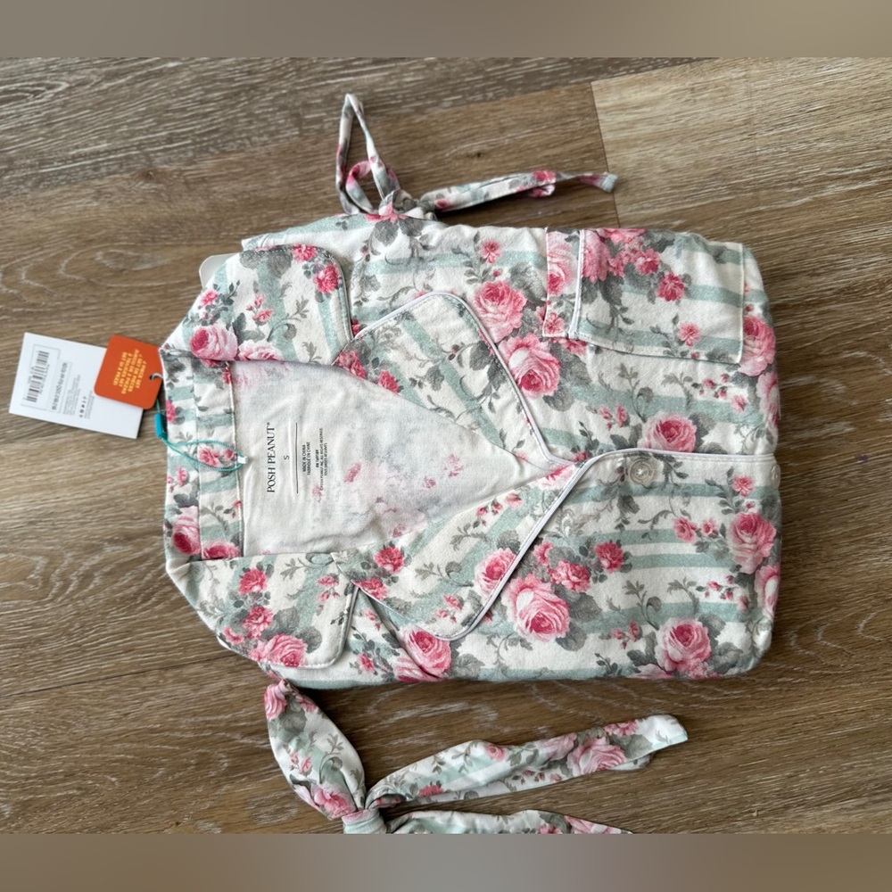 NWT Posh Peanut Pink and Green Floral Pajama Set - Picture 2 of 8